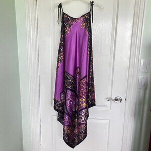 Handkerchief Dress Purple and Black, One Size